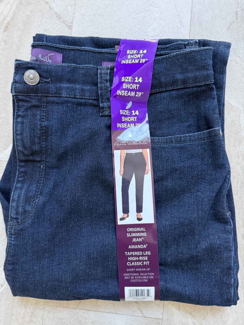 Gloria Vanderbilt Amanda Tapered High-Rise Classic Fit Jeans SHORT 29” Inseam